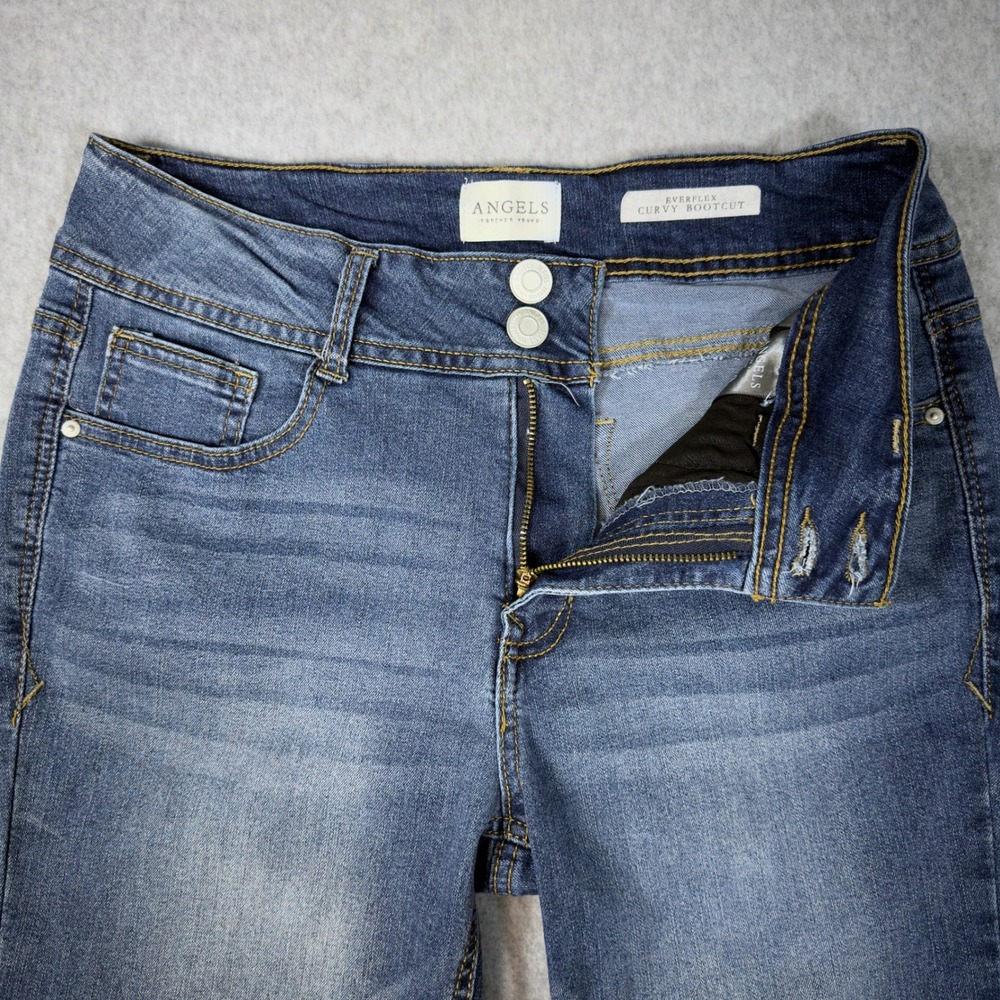 Angels Forever Young Everflex Curvy Bootcut Jeans Medium Wash Sequin Pockets 8 - Picture 3 of 12